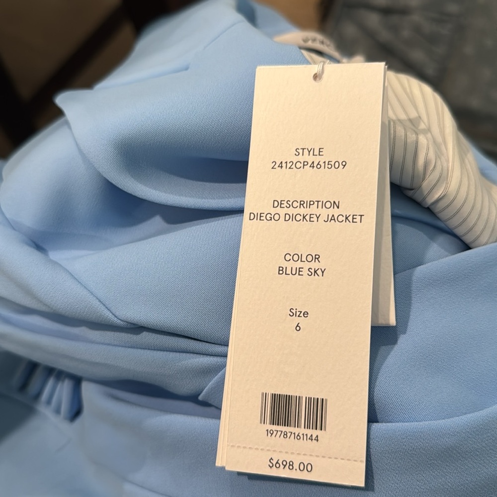 Sale!!!!!Veronica beard Diego Dickey Jacket Blue sky 6 - Picture 9 of 9